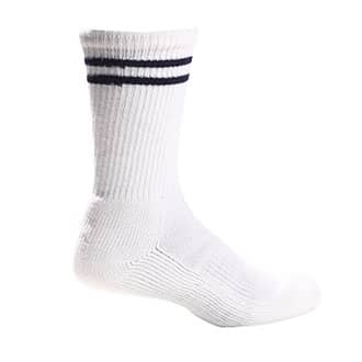 White Crew Length Socks with Spandex - Large (PX40XL)